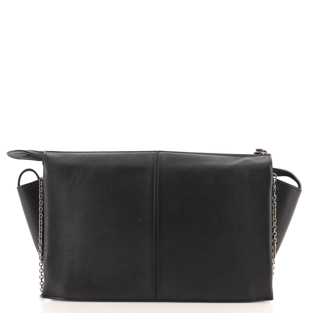 Tri-Fold Clutch on Chain Smooth Leather