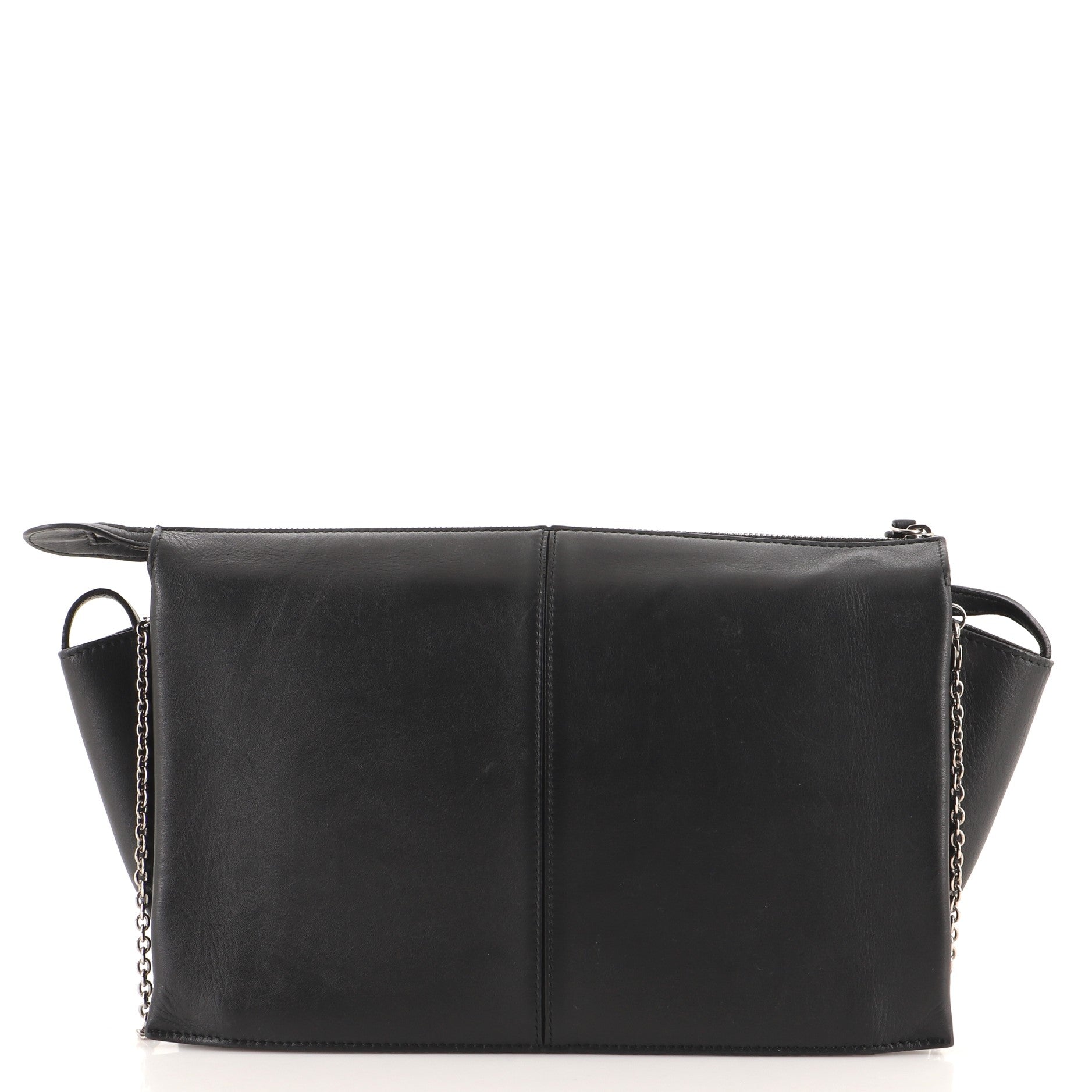 Tri-Fold Clutch on Chain Smooth Leather
