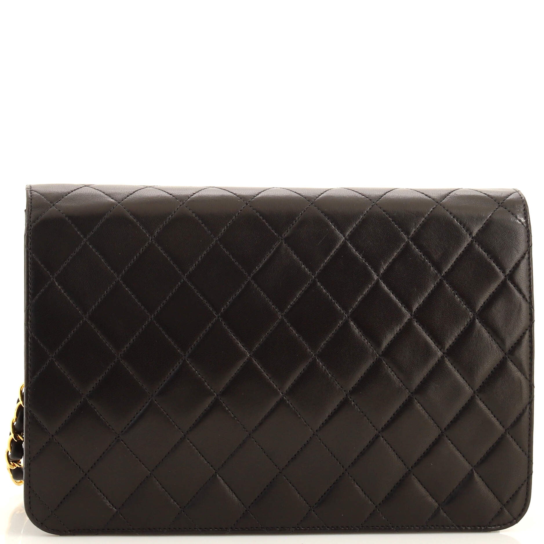 Vintage Clutch with Chain Quilted Leather Medium