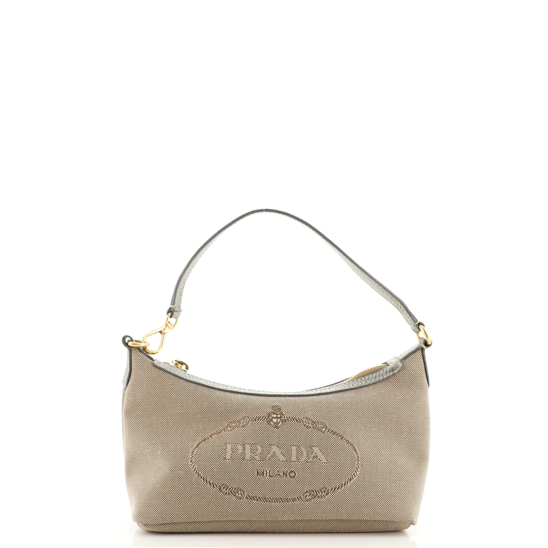 Logo Zip Hobo Canvas with Leather Mini