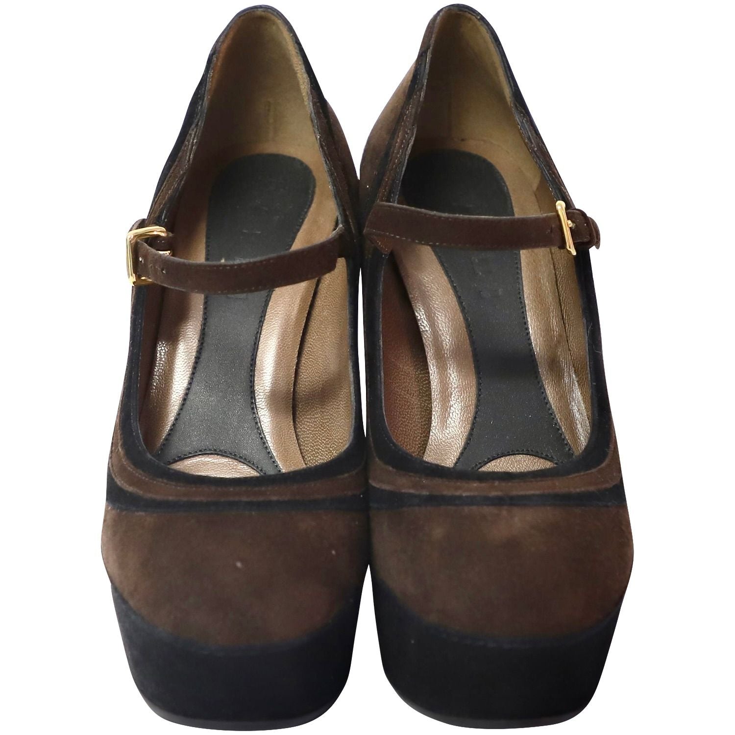 Marni Mary Jane Heels in Brown Suede