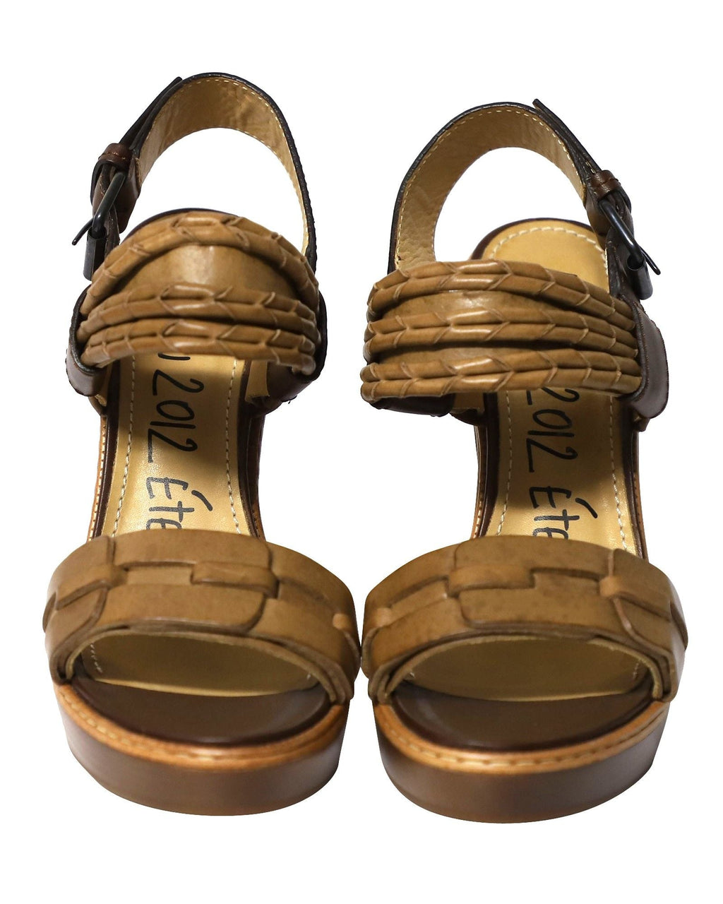 Lanvin Wooden Heels in Brown Leather