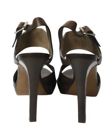 Marni High Heel Sandals in Brown Leather