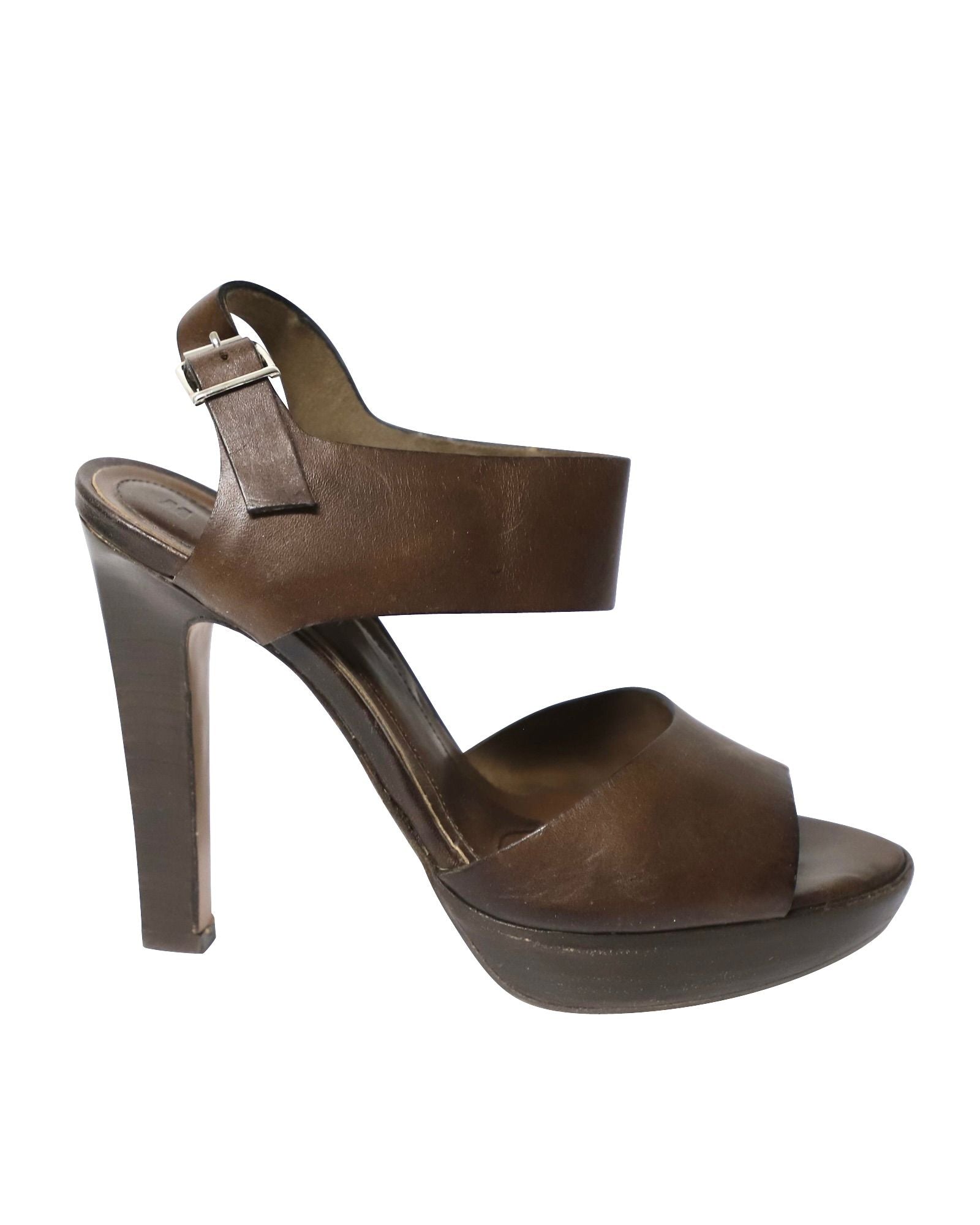 Marni High Heel Sandals in Brown Leather