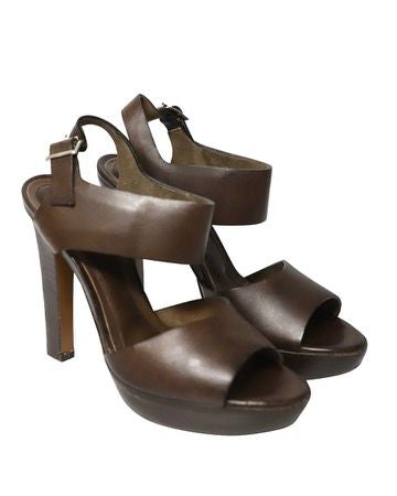 Marni High Heel Sandals in Brown Leather