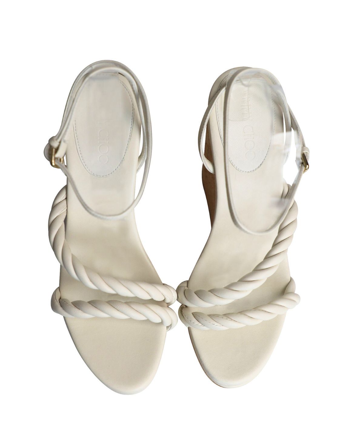 Jimmy Choo Diosa Wedge Sandals 130 in White Leather