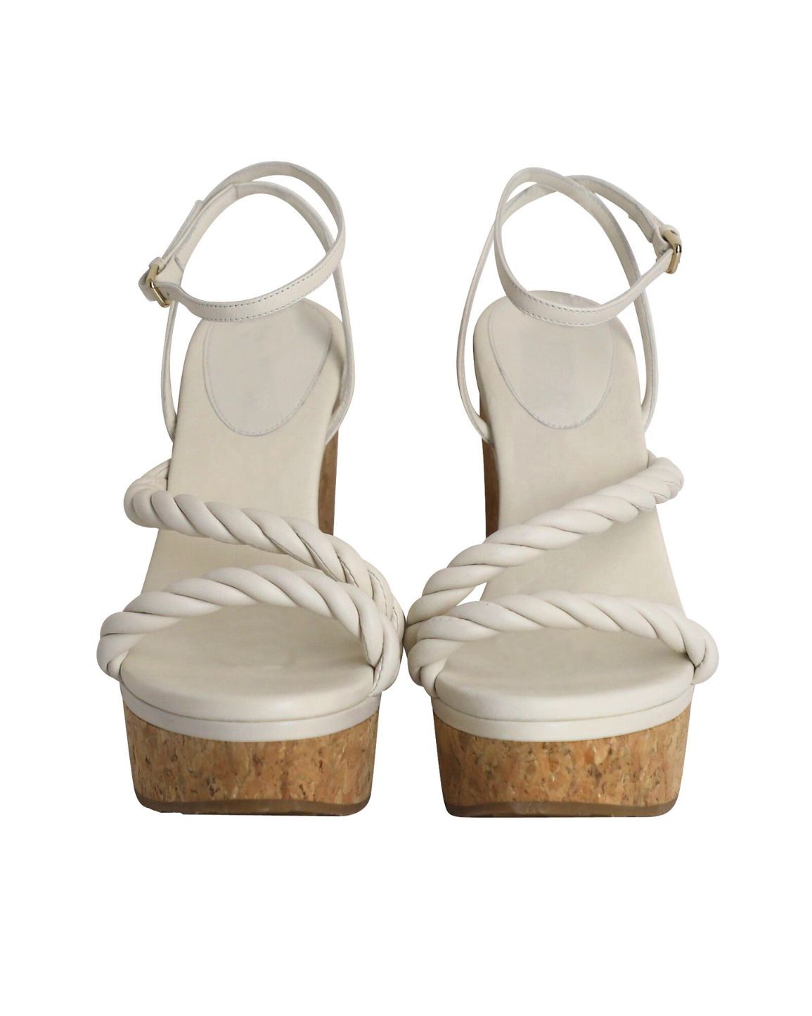 Jimmy Choo Diosa Wedge Sandals 130 in White Leather