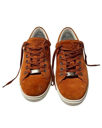 Women's Jimmy Choo Cash Trainers in Brown Suede