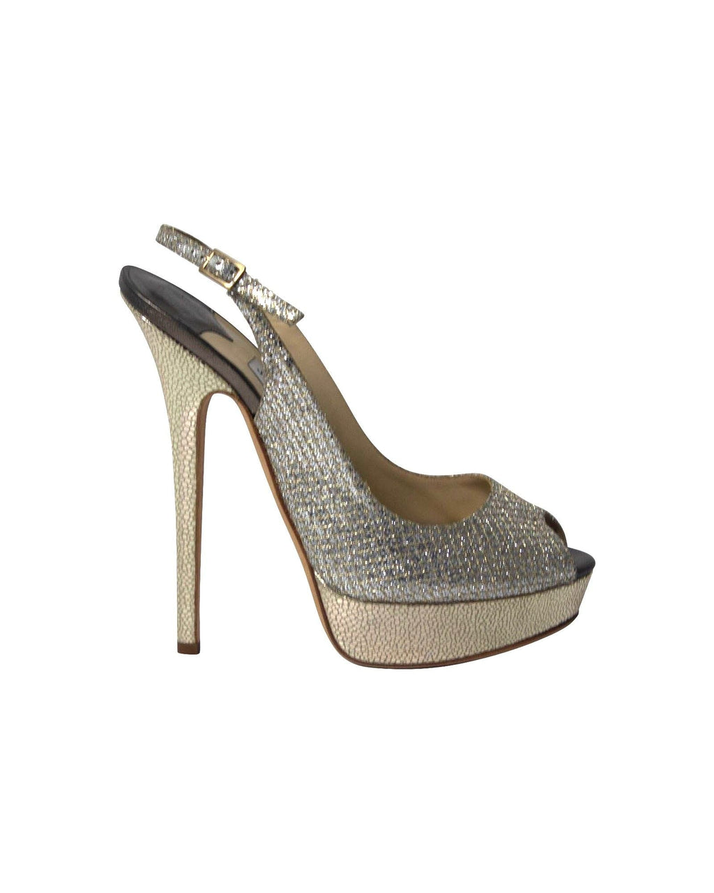 Jimmy Choo Vita Glitter Pumps in Champagne Leather