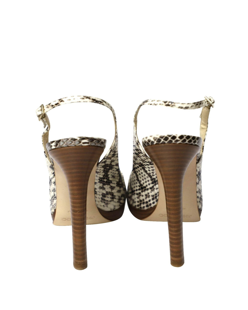 Jimmy Choo Peep-toe Slingback Heels in Phytonskin Leathe