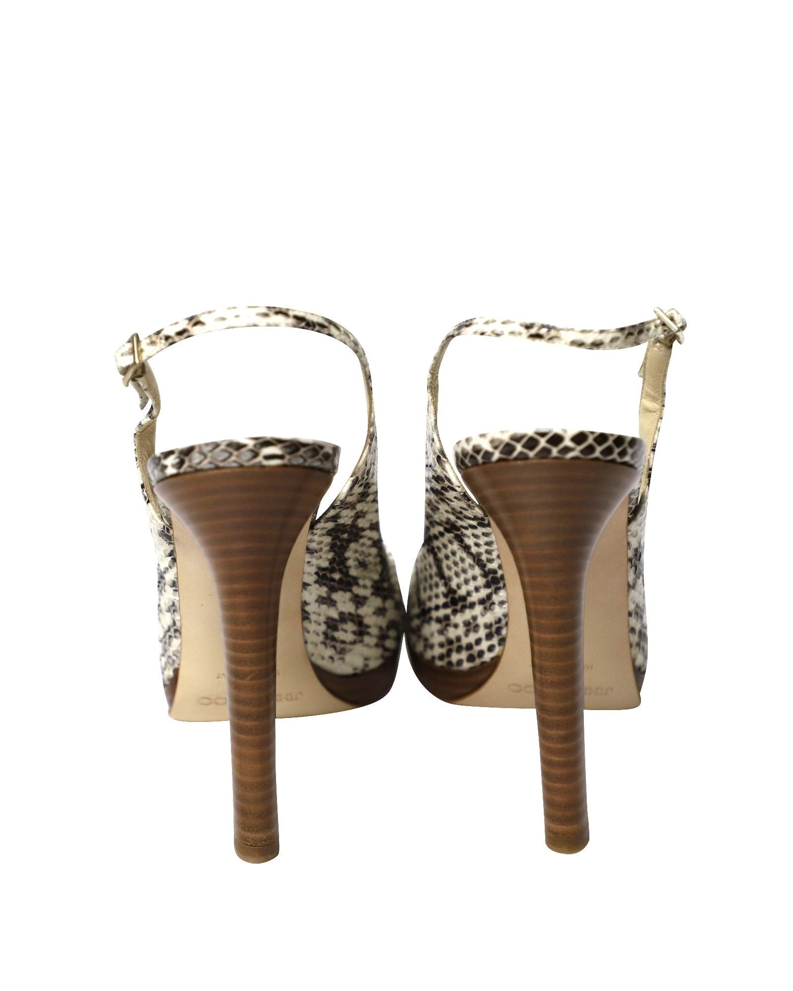 Jimmy Choo Peep-toe Slingback Heels in Phytonskin Leathe
