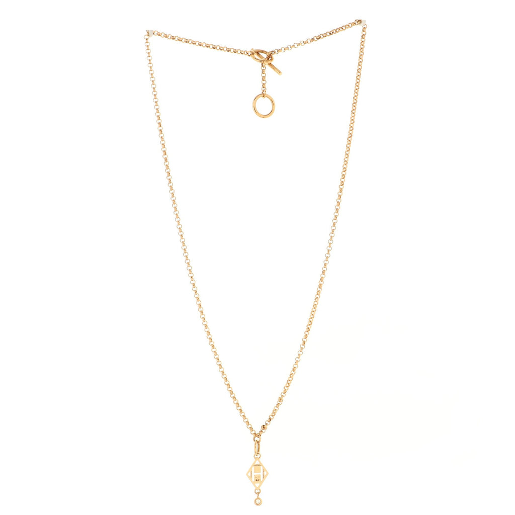 Gambade H Pendant Necklace 18K Rose Gold with Diamond
