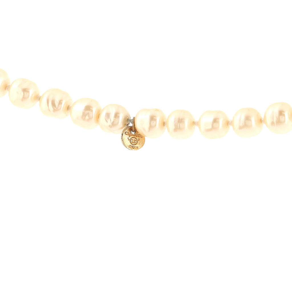 Vintage Long Necklace Faux Pearls