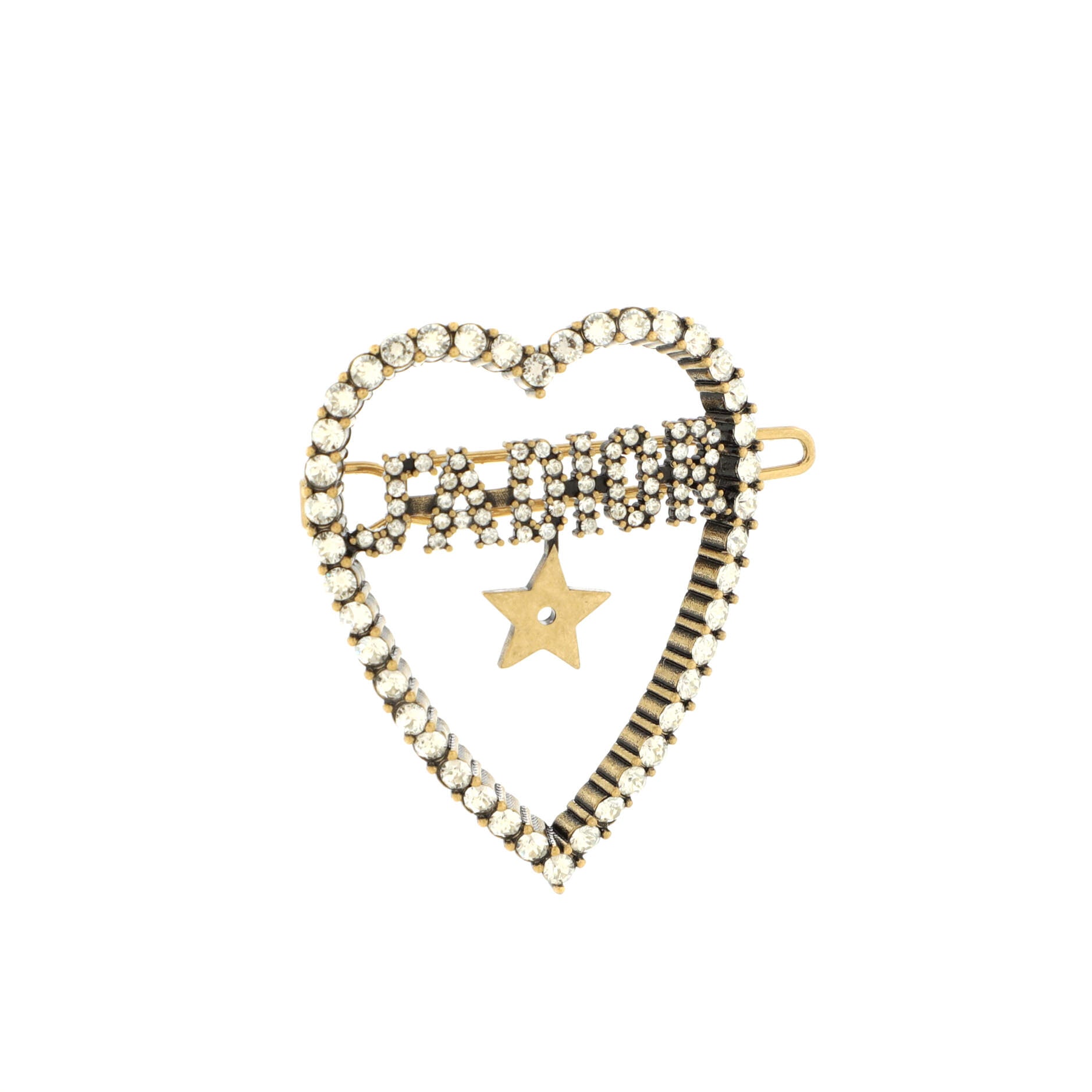 J'Adior Heart Barrette Metal with Crystals