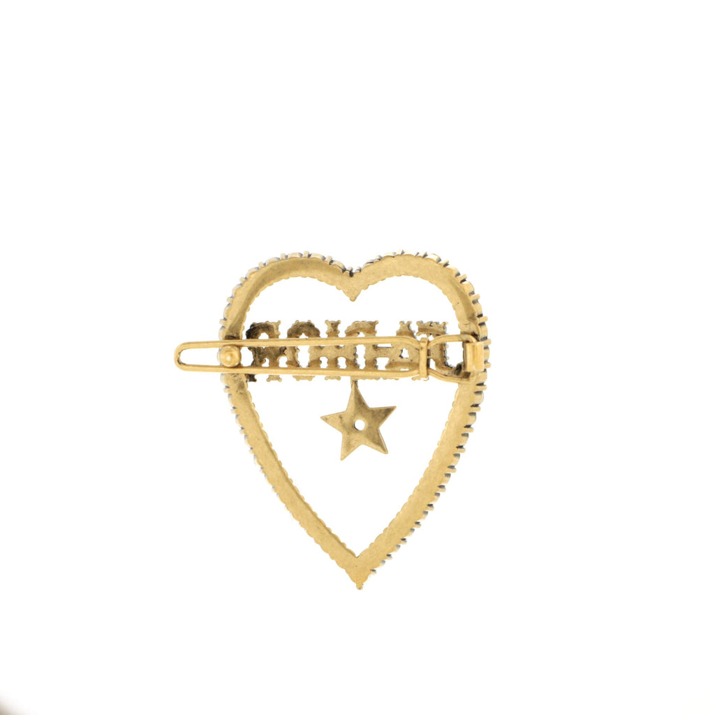 J'Adior Heart Barrette Metal with Crystals