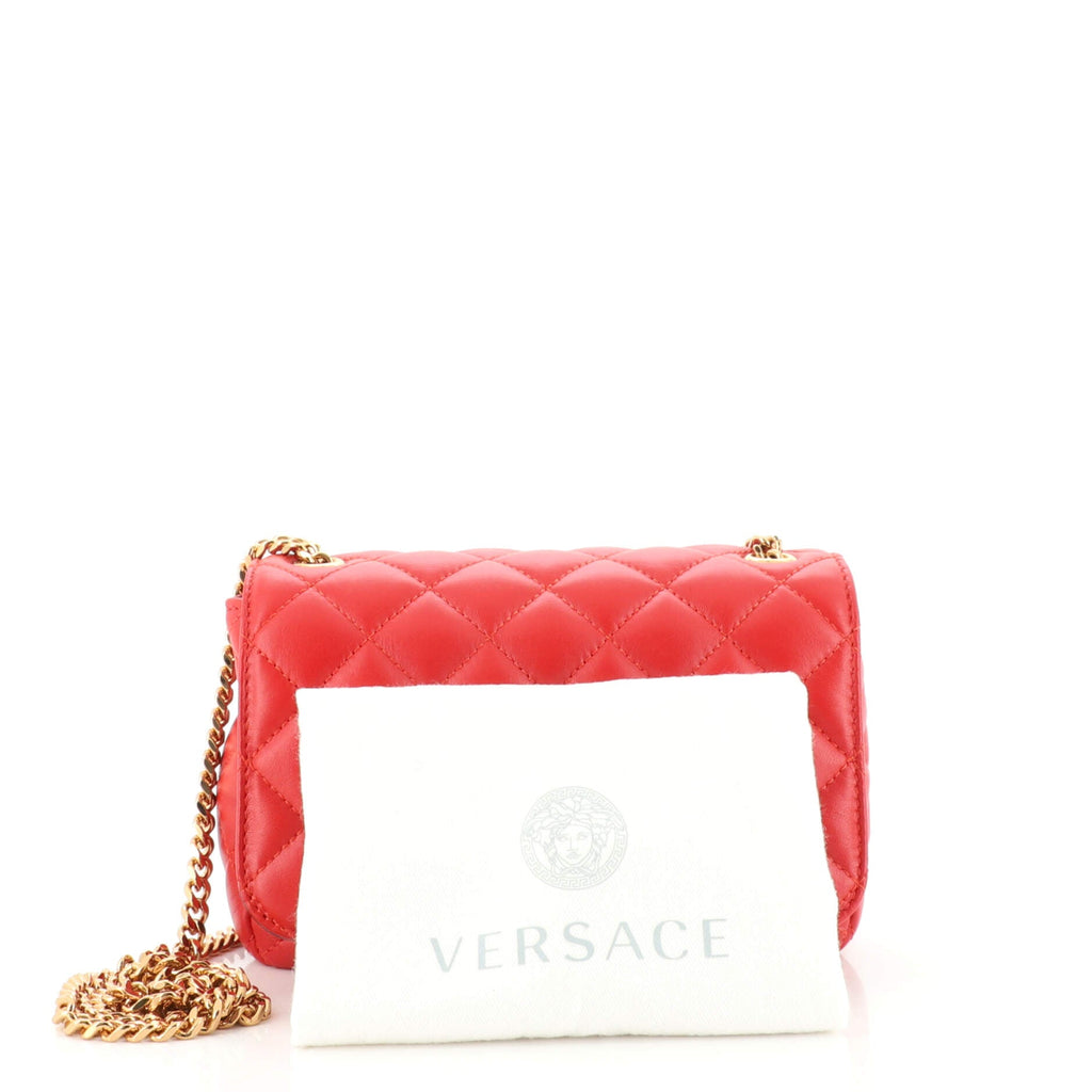 Medusa Icon Chain Flap Bag Quilted Leather Mini
