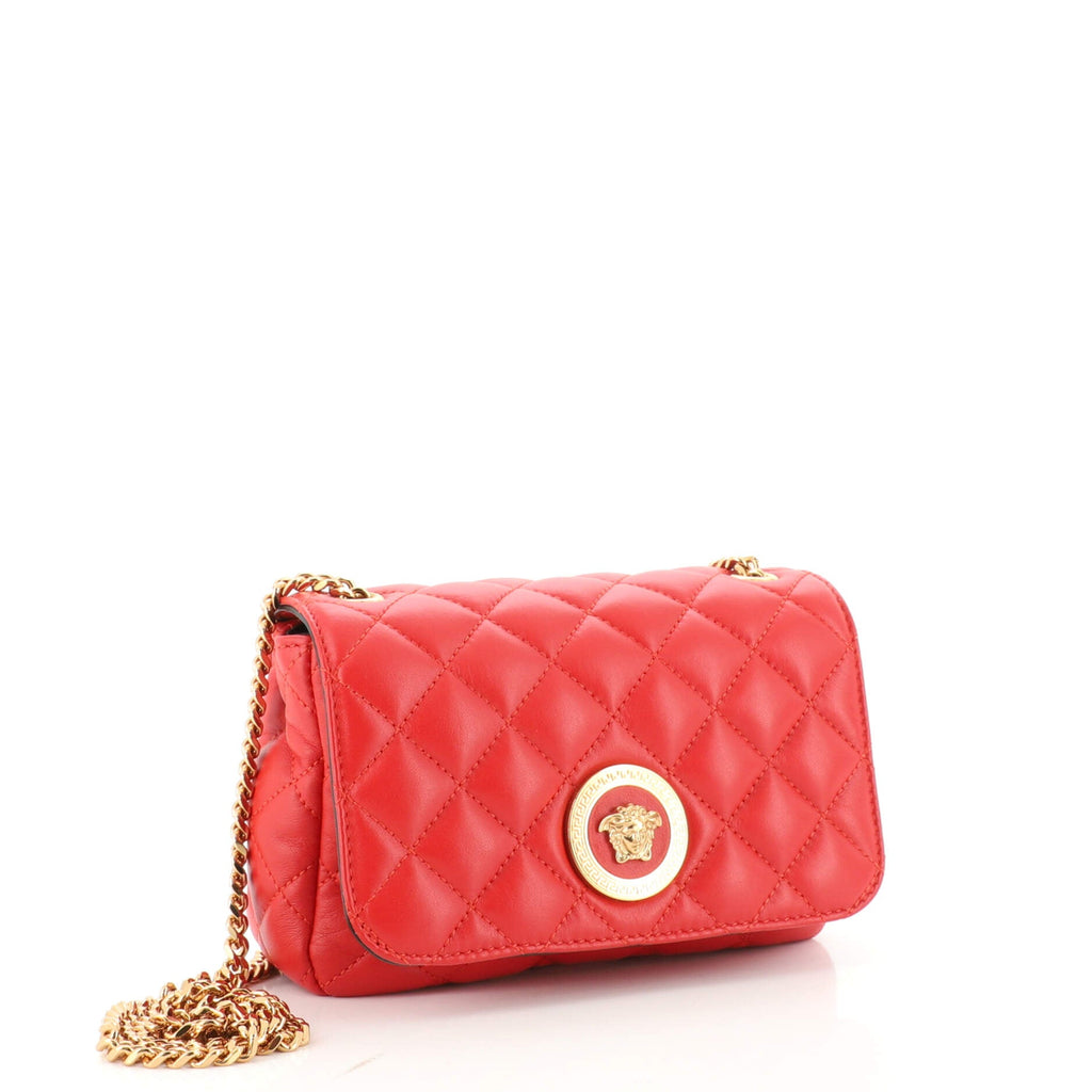 Medusa Icon Chain Flap Bag Quilted Leather Mini