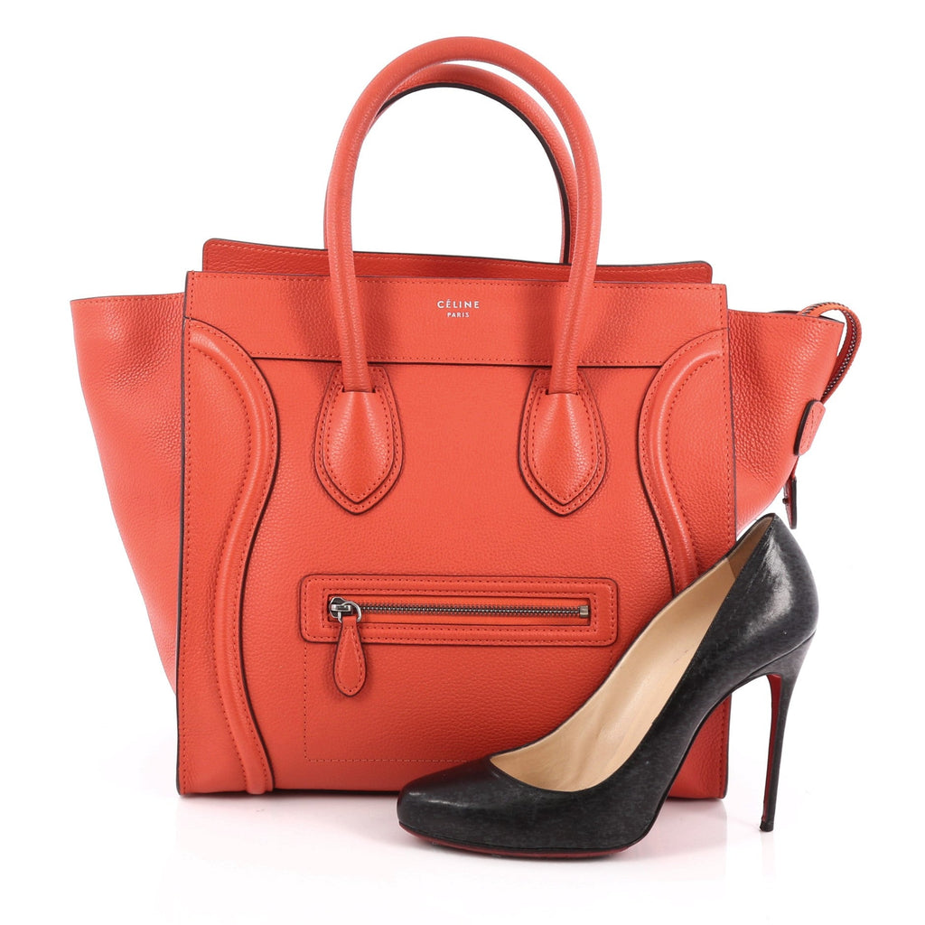 Luggage Handbag Grainy Leather Mini