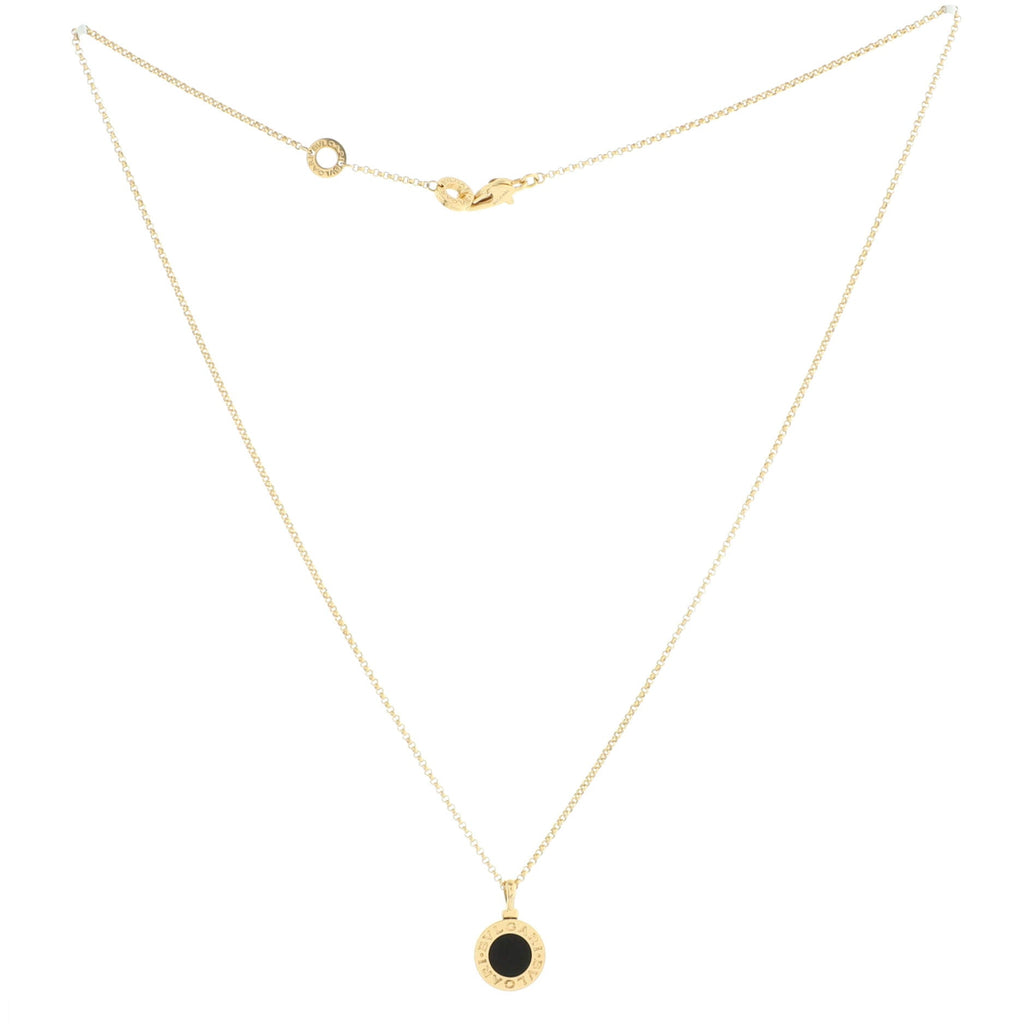 Bvlgari Bvlgari Pendant Necklace 18K Yellow Gold with Onyx