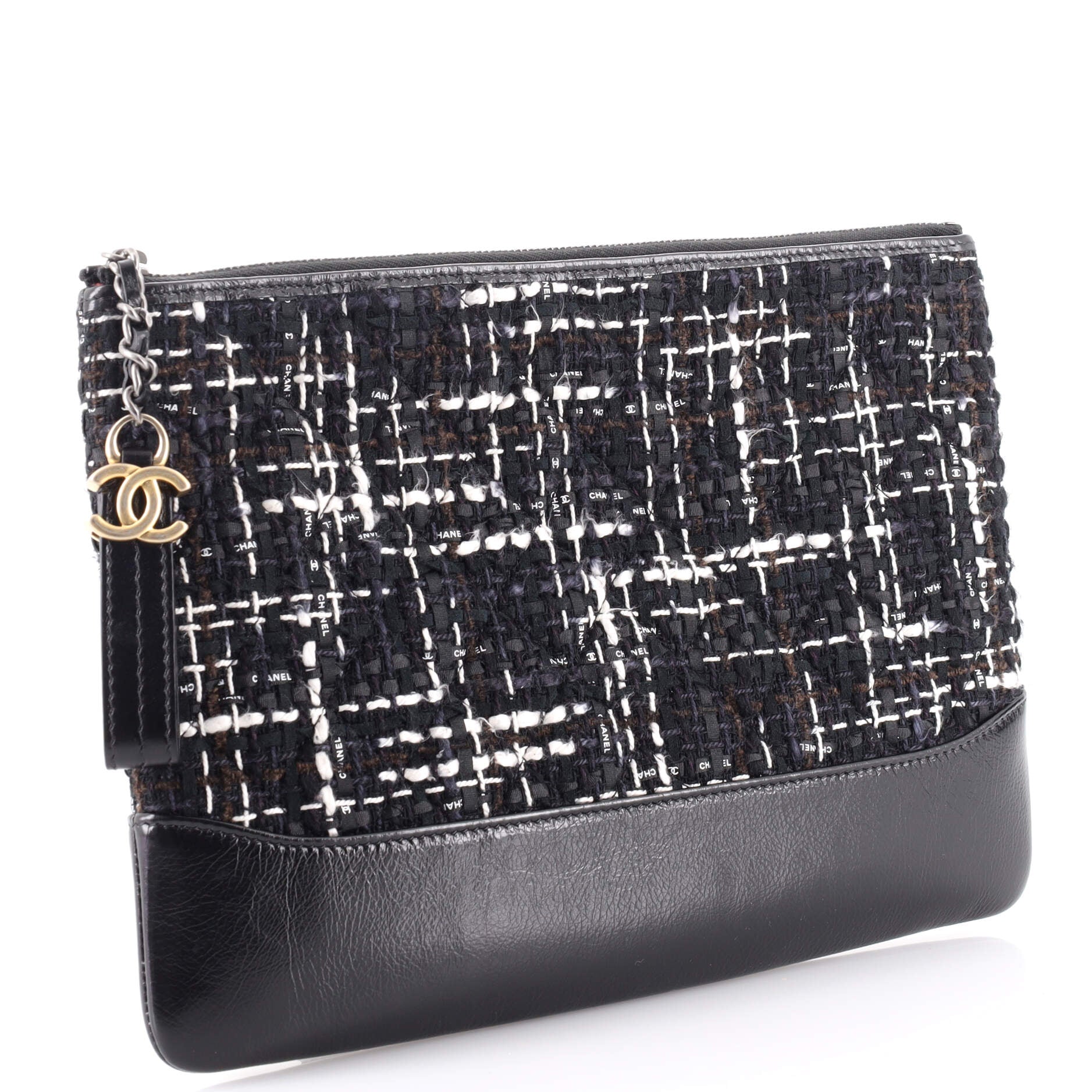 Gabrielle O Case Clutch Quilted Tweed and Calfskin Medium