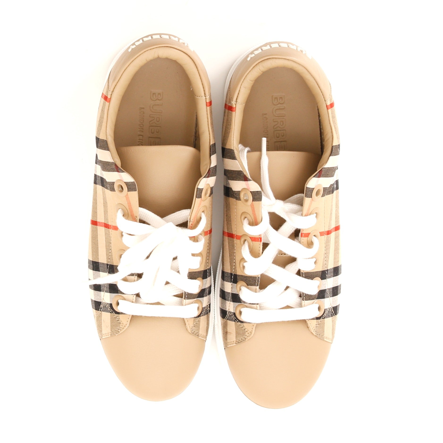 Women's Albridge Sneakers Vintage Check Canvas and Leather