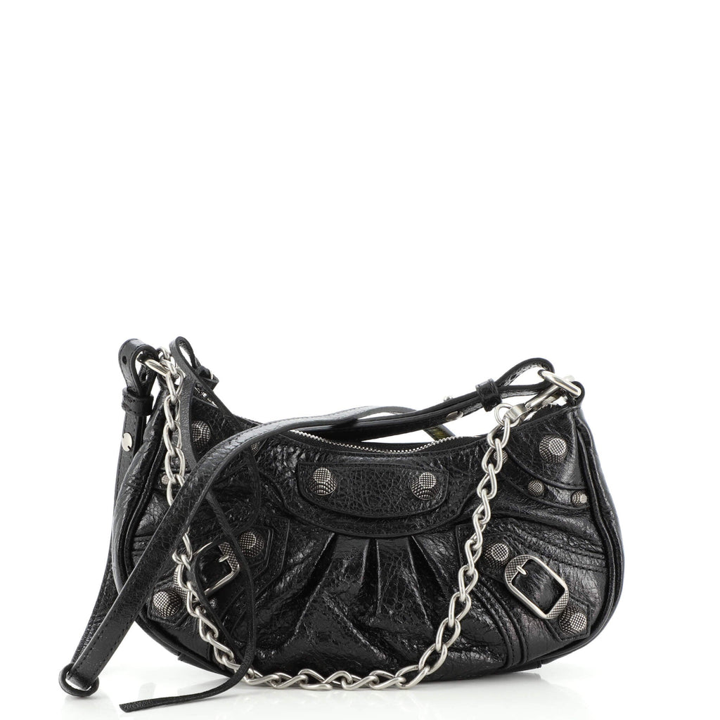 Le Cagole Giant Studs Shoulder Bag Leather Mini