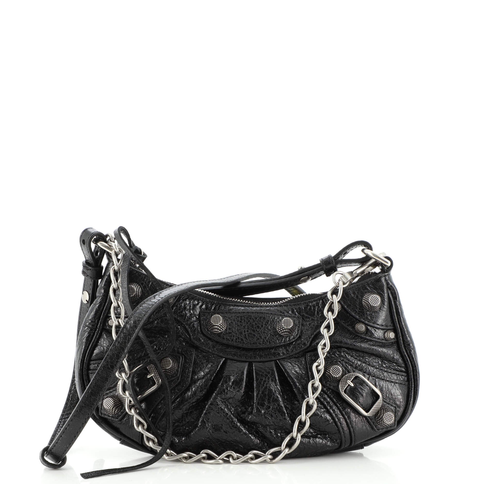 Le Cagole Giant Studs Shoulder Bag Leather Mini