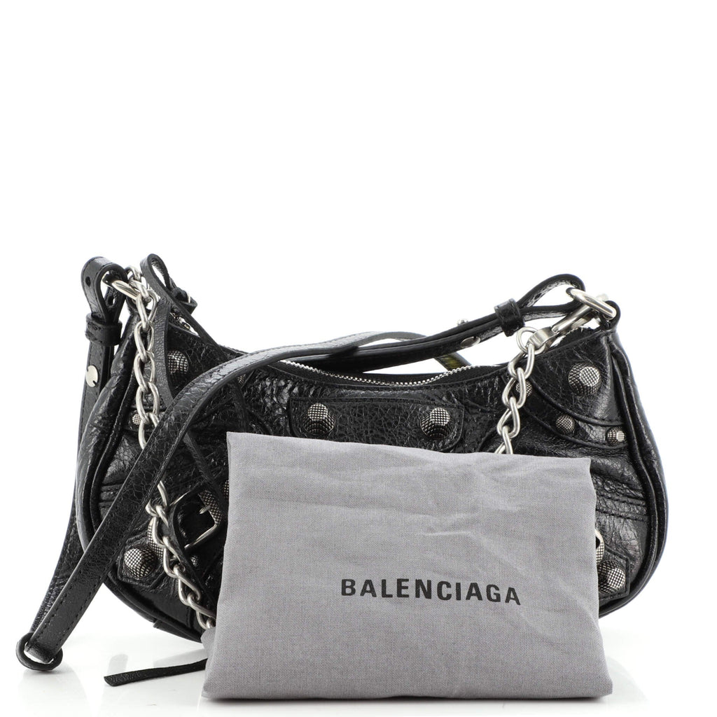 Le Cagole Giant Studs Shoulder Bag Leather Mini