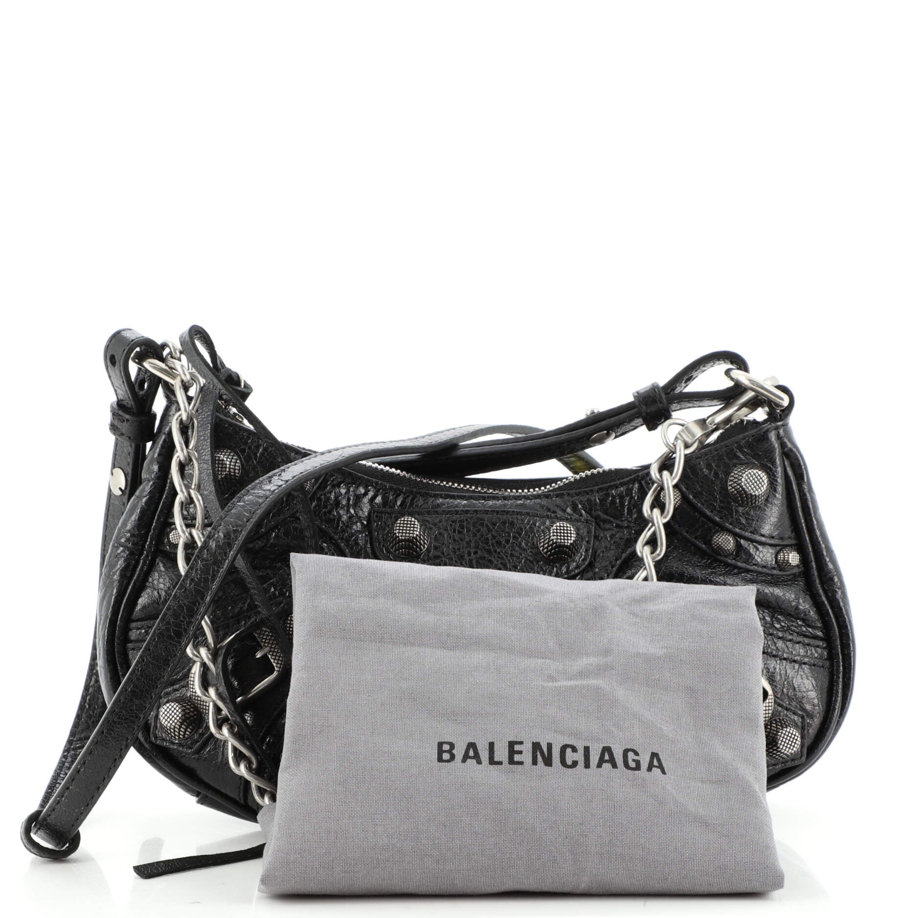 Le Cagole Giant Studs Shoulder Bag Leather Mini