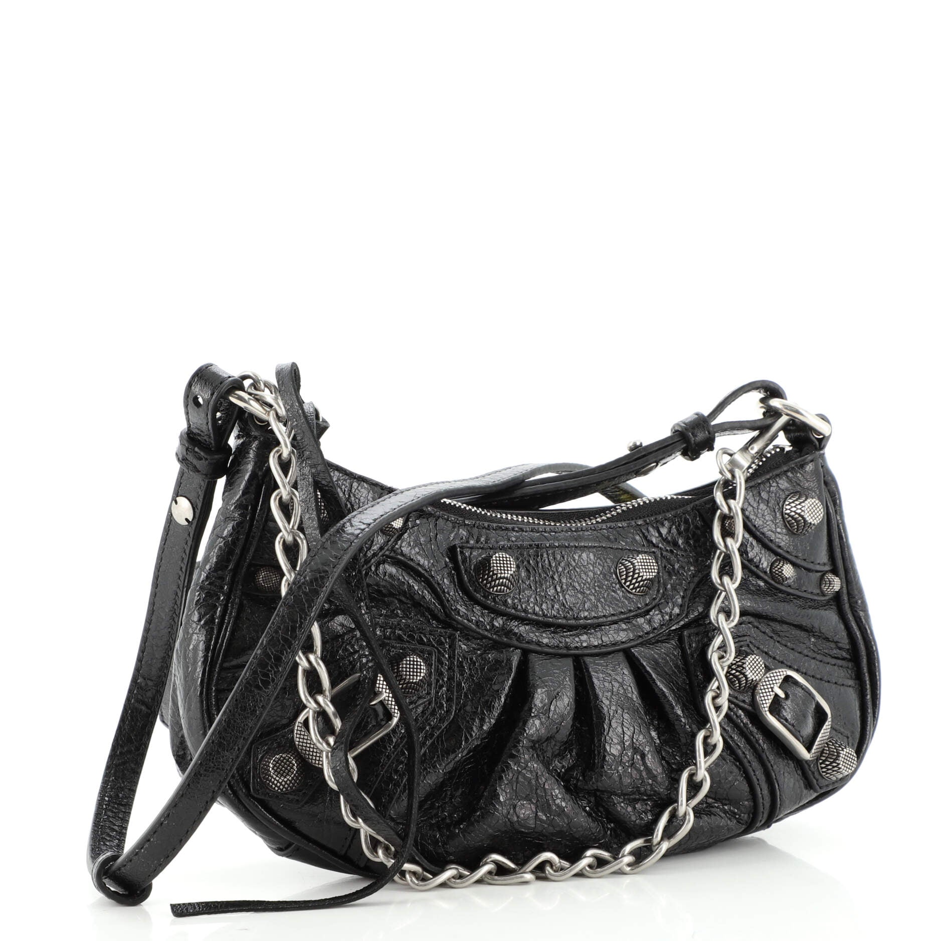 Le Cagole Giant Studs Shoulder Bag Leather Mini