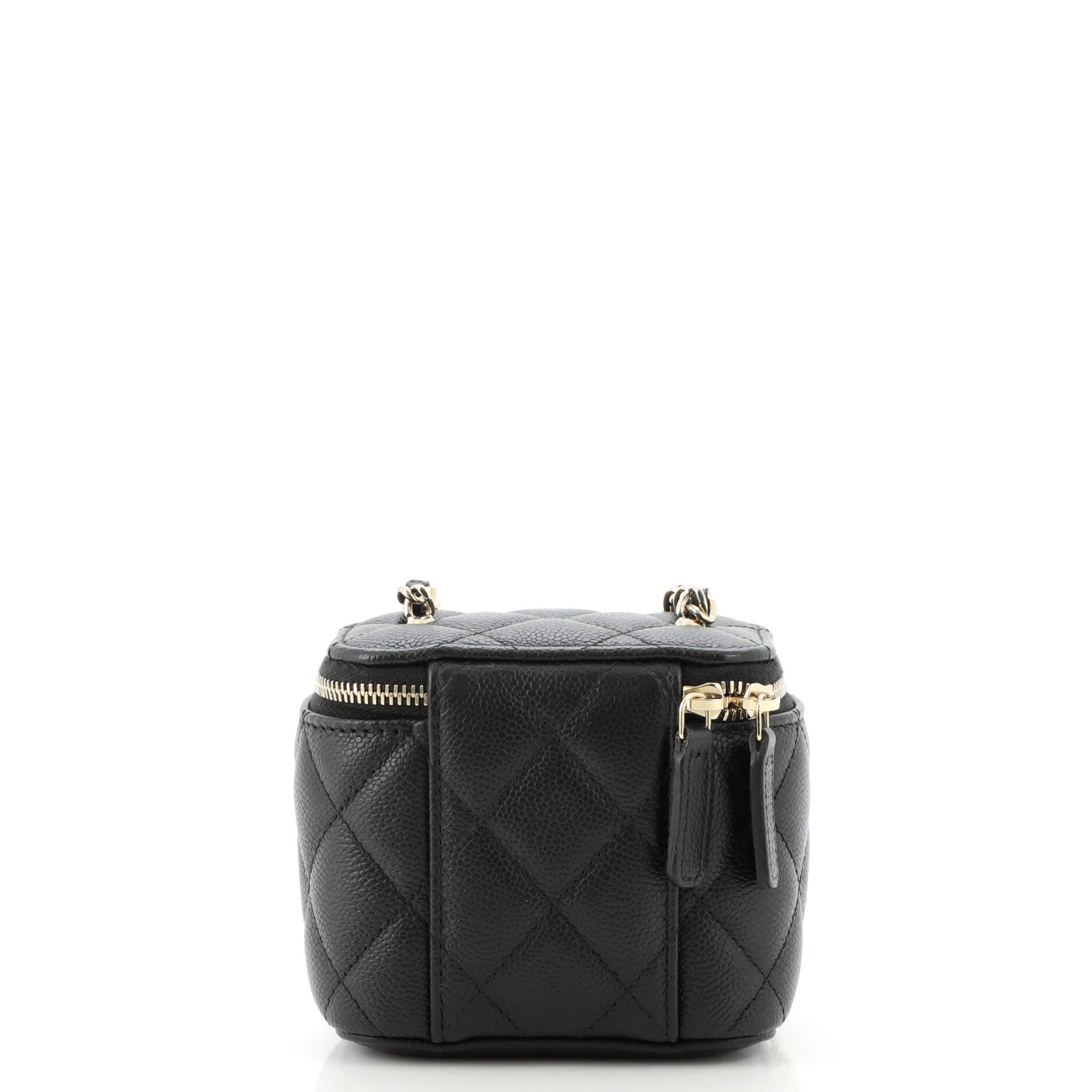 Classic Vanity Case with Chain Quilted Caviar Mini