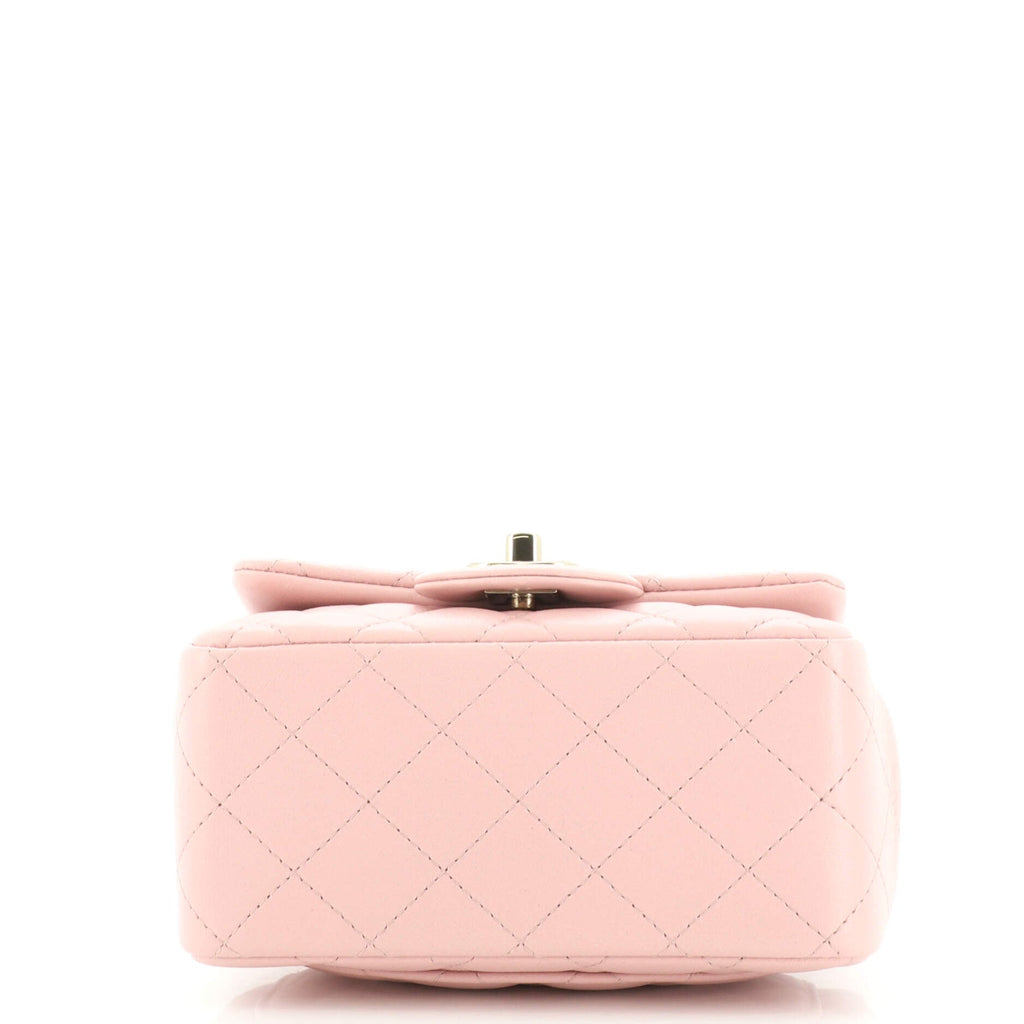 Square Classic Single Flap Bag Quilted Lambskin Mini