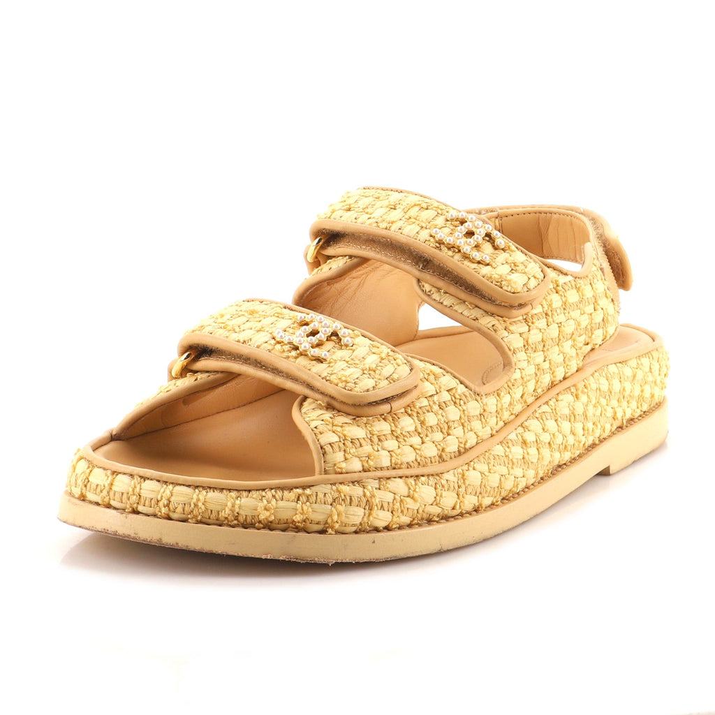 Women's Velcro Dad Sandals Raffia