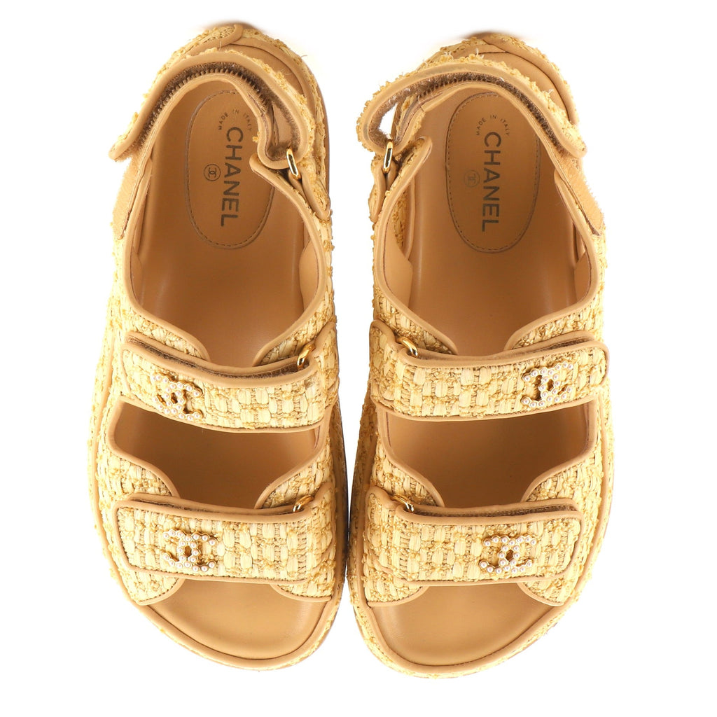 Women's Velcro Dad Sandals Raffia