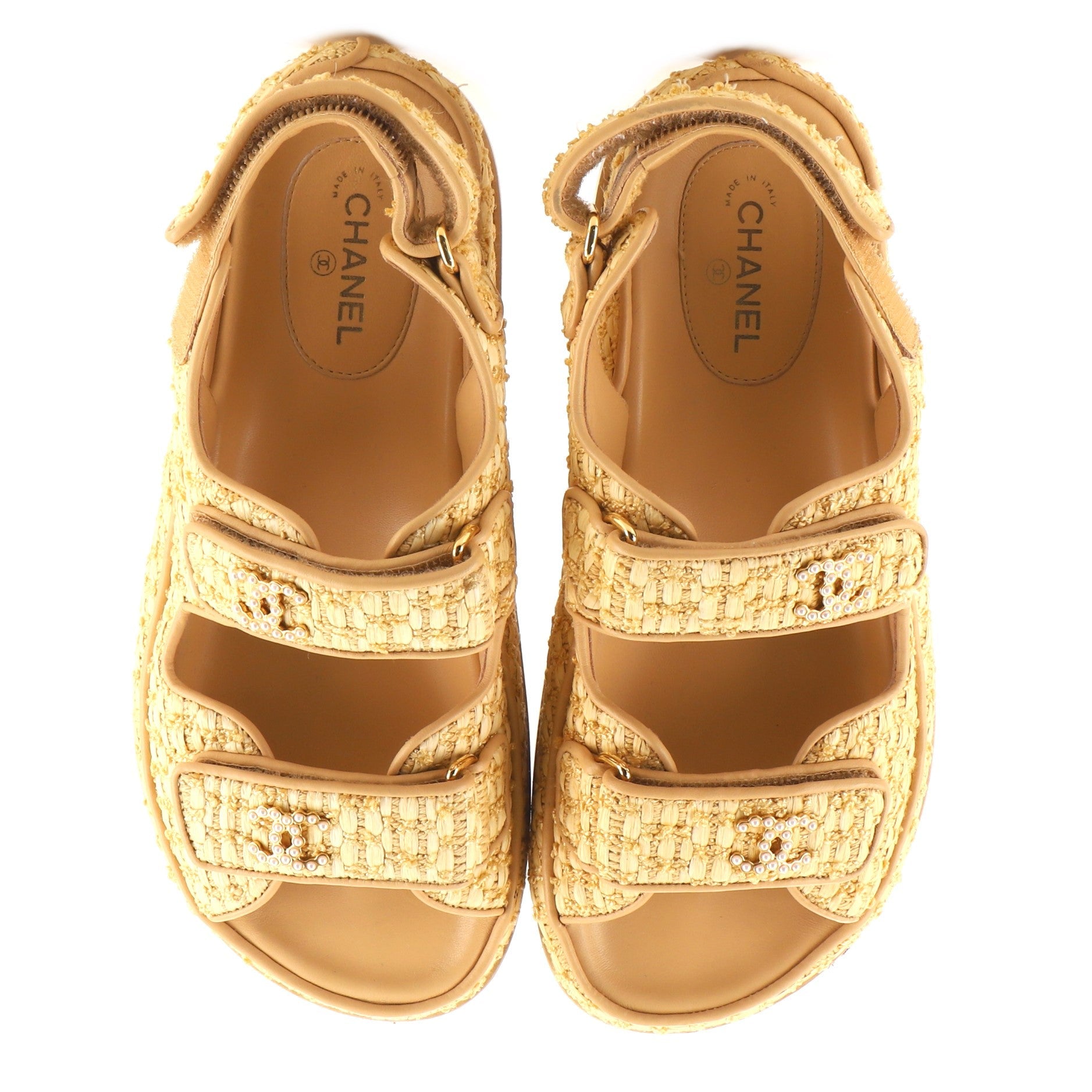 Women's Velcro Dad Sandals Raffia