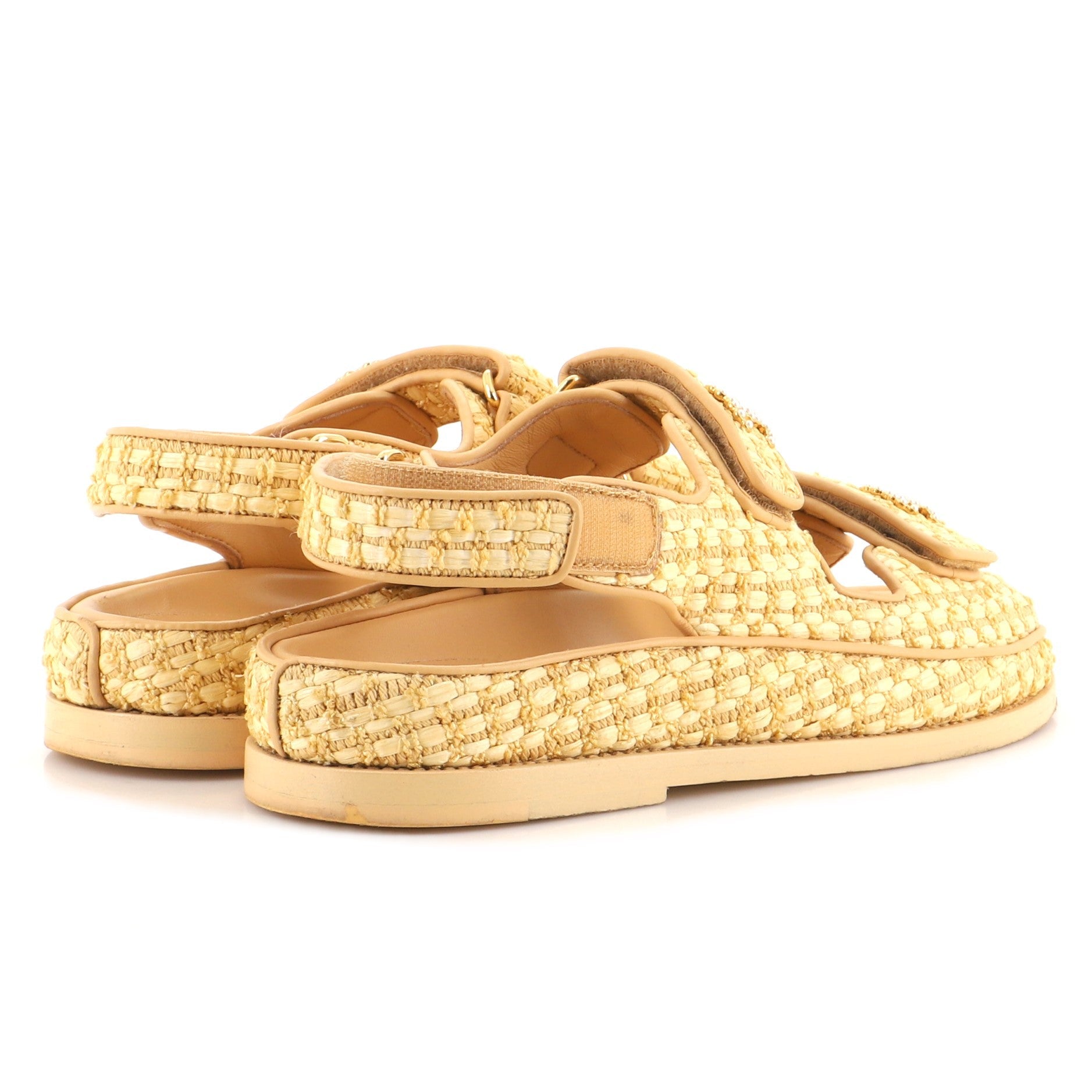 Women's Velcro Dad Sandals Raffia