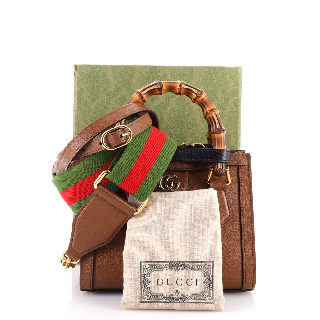 Diana NM Bamboo Handle Tote Leather Mini