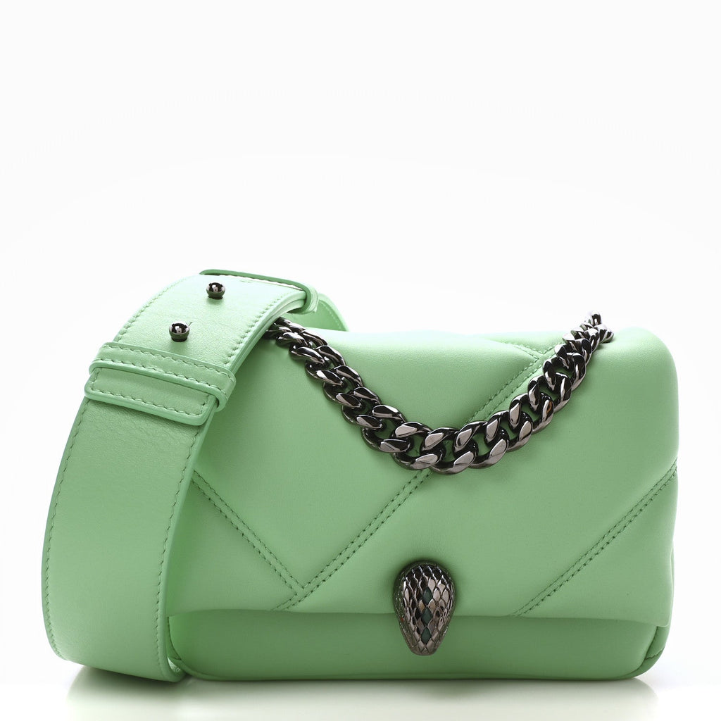 Calfskin Matelasse Mini Serpenti Cabochon Crossbody Bag Peridot Green