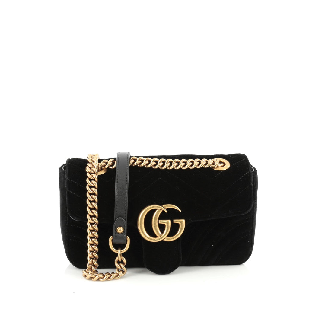 Marmont Flap Bag Quilted Velvet Mini