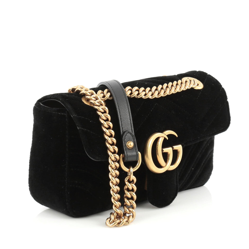 Marmont Flap Bag Quilted Velvet Mini