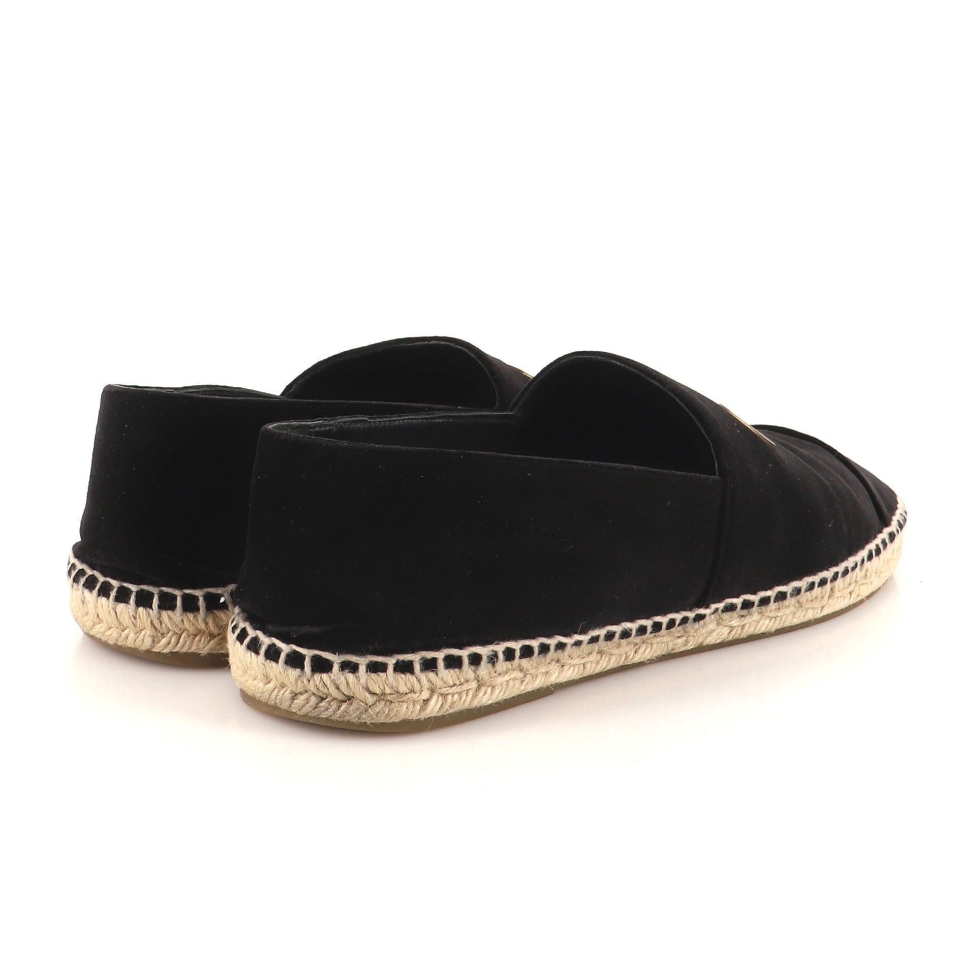 CHA-NEL Logo Cap Toe Espadrilles Velvet