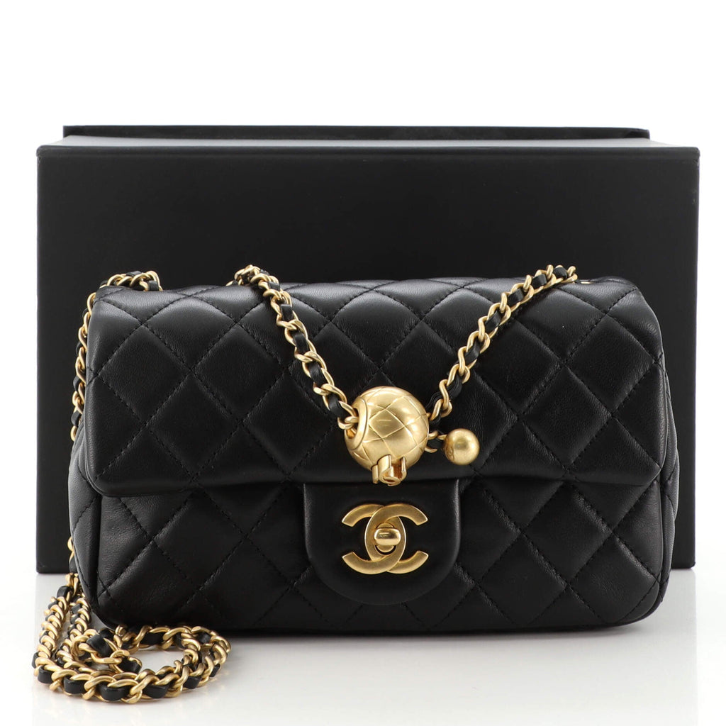 Pearl Crush Flap Bag Quilted Lambskin Mini