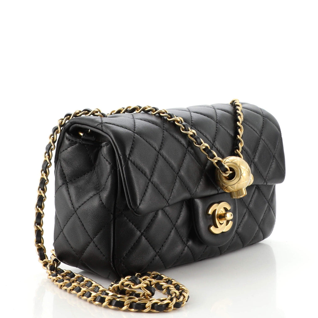 Pearl Crush Flap Bag Quilted Lambskin Mini