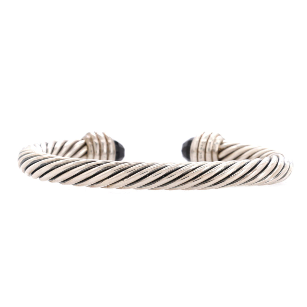 Cable Classic Bracelet Sterling Silver with Onyx and Diamonds 7mm