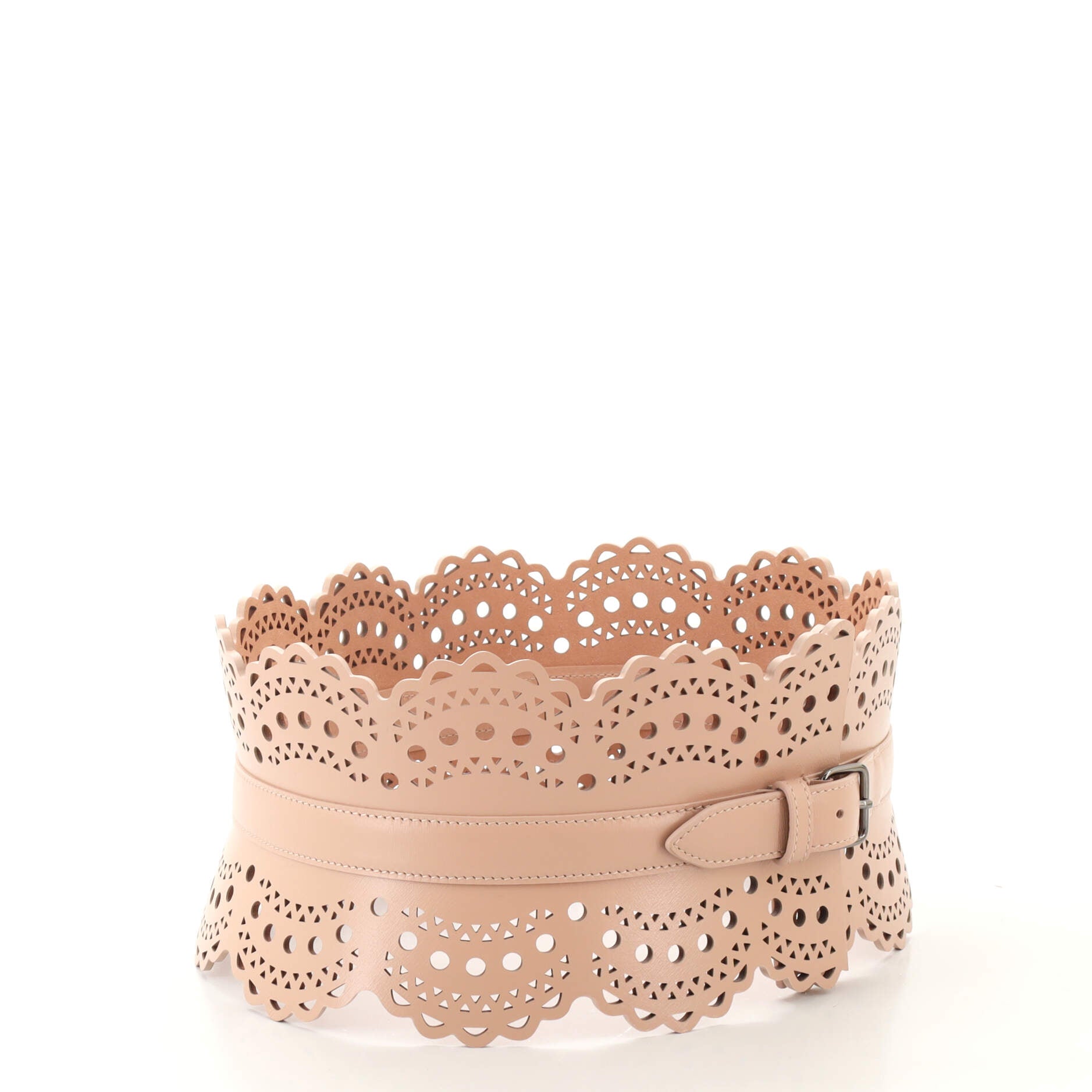 Waist Belt Laser Cut Leather Wide 70