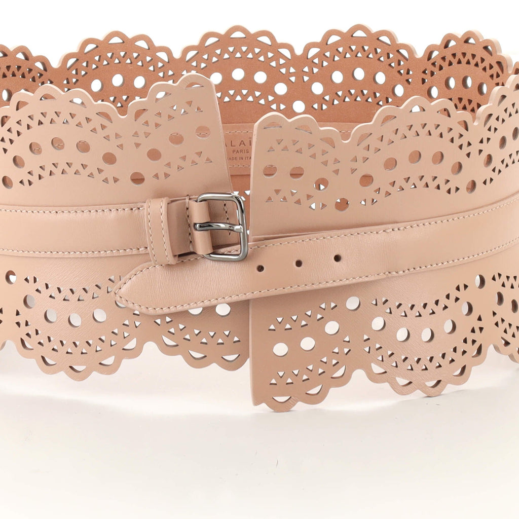 Waist Belt Laser Cut Leather Wide 70