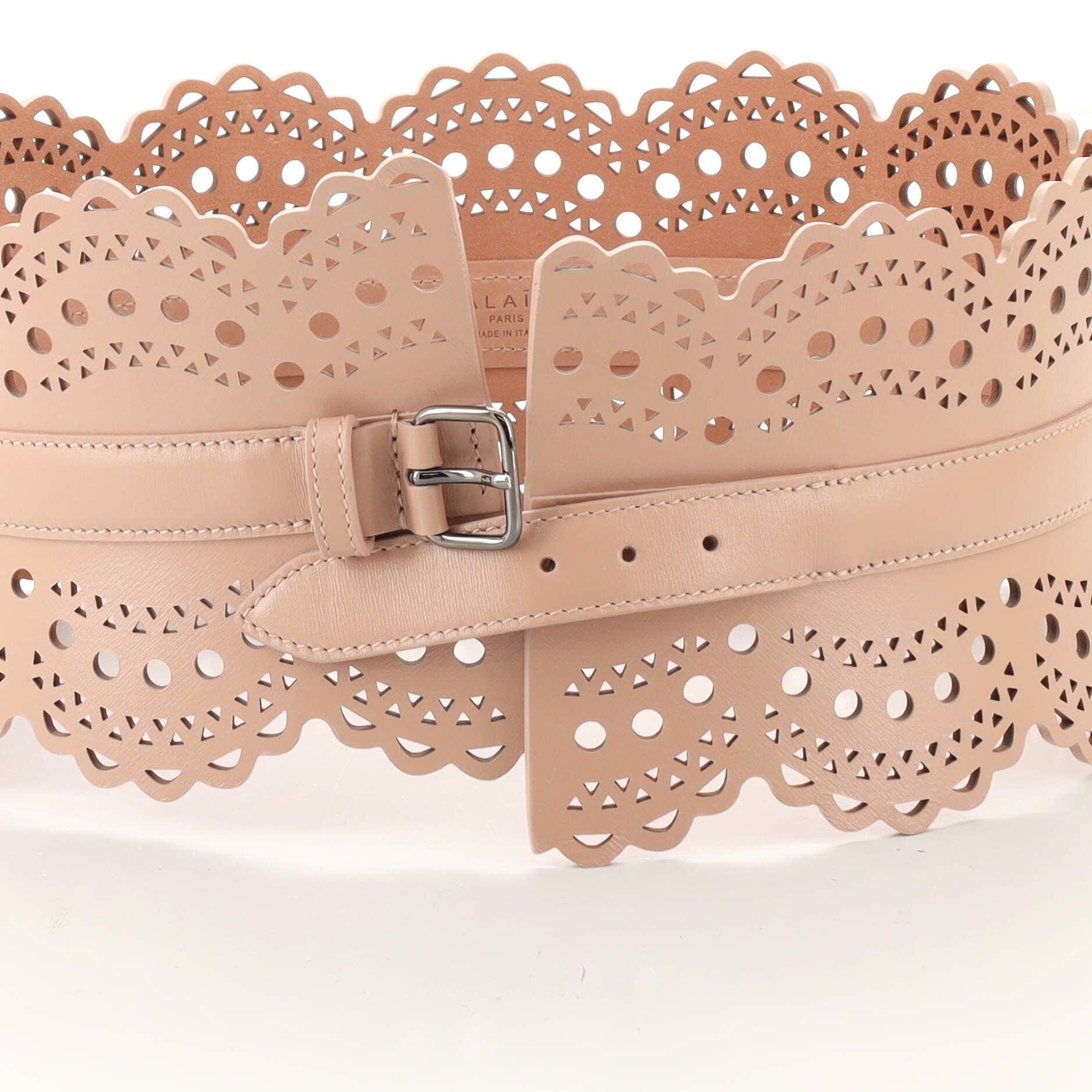 Waist Belt Laser Cut Leather Wide 70
