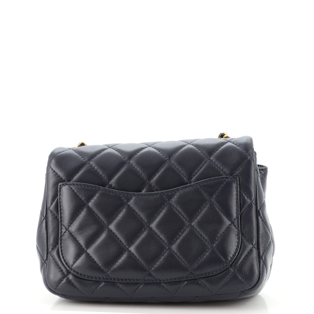 Pearl Crush Square Flap Bag Quilted Lambskin Mini