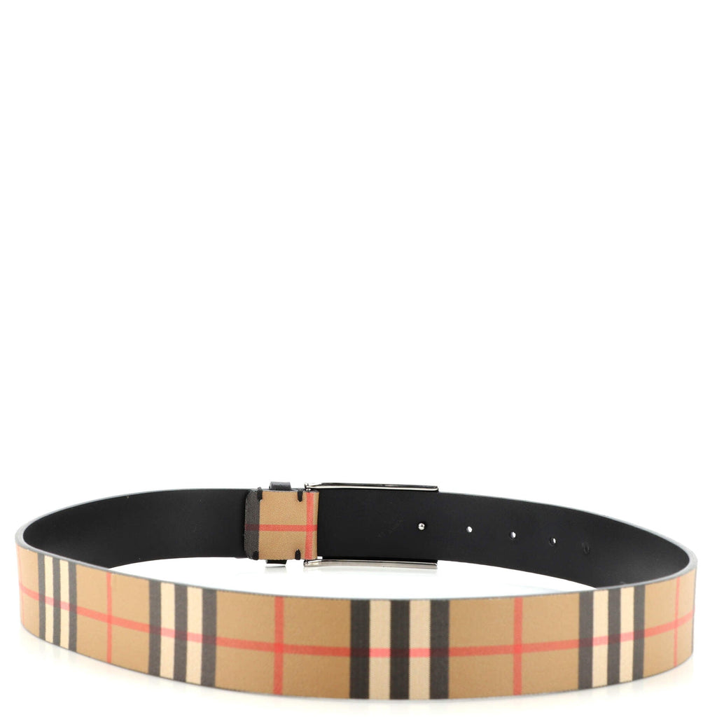 Logo Buckle Belt Vintage Check Coated Canvas Wide 85