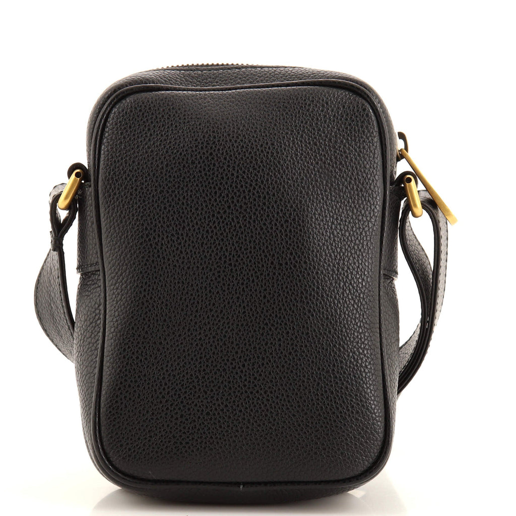 Logo Zip Messenger Bag Printed Leather Mini